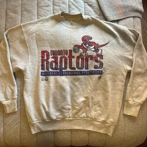 Toronto Raptors grey vintage crewneck mockneck sweatshirt
